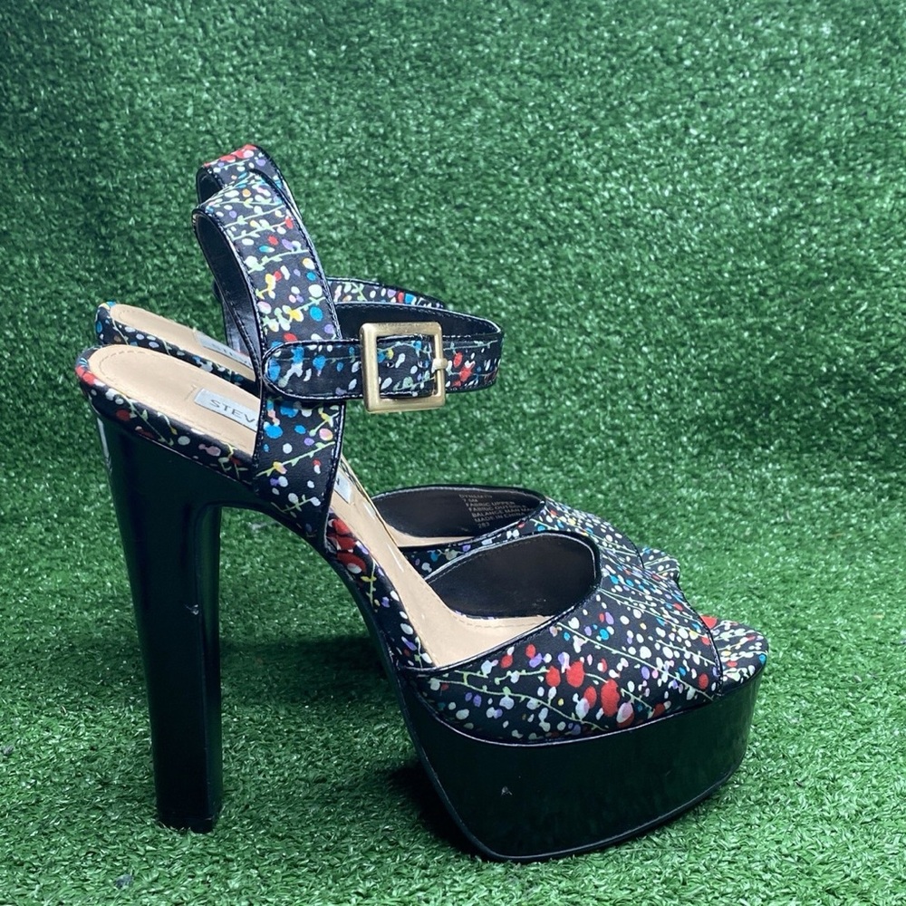 Steve Madden Black Sandals with Colorful Accents